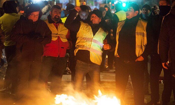 Algunos de los taxistas concentrados en las manifestaciones del 2019 (IFEMA) | EFE