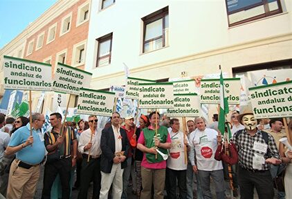 Protesta del Sindicato Andaluz de Funcionarios, en una imagen de archivo |  Europa Press
