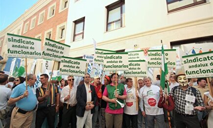 Protesta del Sindicato Andaluz de Funcionarios, en una imagen de archivo |  Europa Press