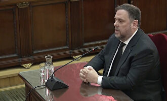 El exvicepresidente catalán, Oriol Junqueras, en el juicio del 1-O |  YouTube