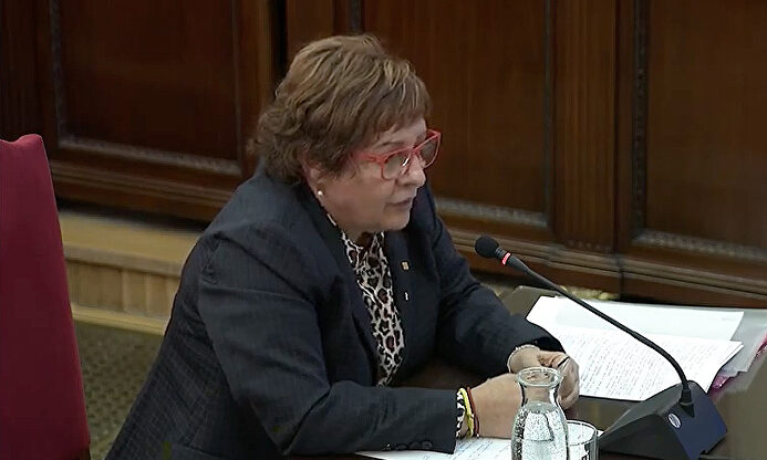 Dolors Bassa, compareciendo en el juicio del procés | YouTube