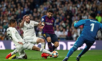 Suárez en un Clásico en Madrid. |  EFE