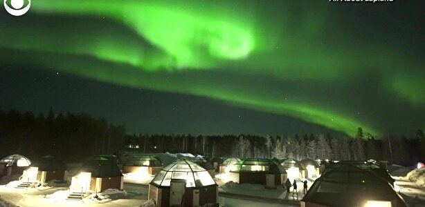Espectacular aurora boreal en el cielo de Laponia
