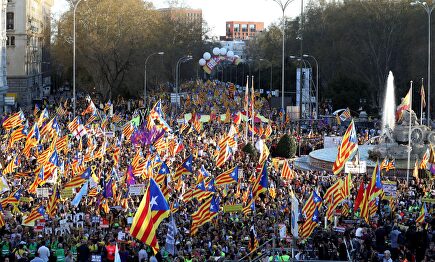 Manifestación separatista en Madrid. | EFE