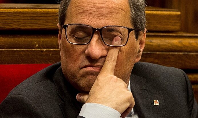 Quim Torra en una sesión en el Parlamento catalán |  EFE