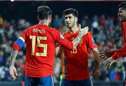 Ramos, Asensio y Morata celebran un gol | EFE