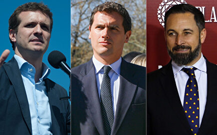 Pablo Casado, Albert Rivera y Santiago Abascal. |  LD