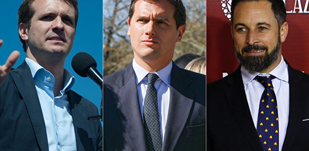 Casado, Rivera y Abascal, en imágenes de archivo. |  LD