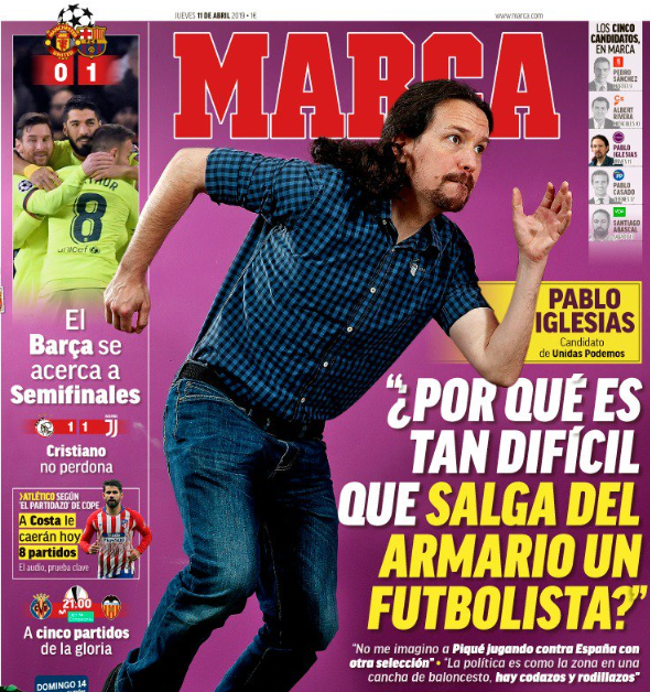Estupor y risas ante la portada de 'Marca' con la foto más 'deportiva' y  actoral de Pablo Iglesias - Libertad Digital