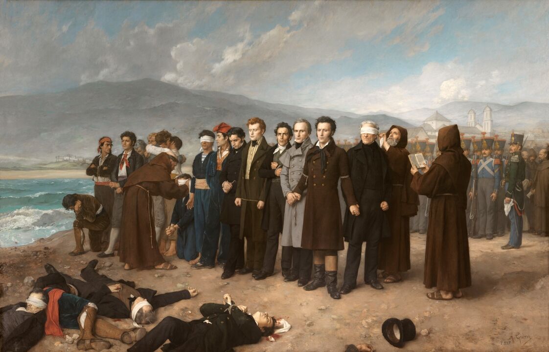 Los 12 pintores españoles que mejor retrataron (y retratan) la historia Fusilamiento-de-torrijos-y-sus-companeros-en-las-playas-de-malaga