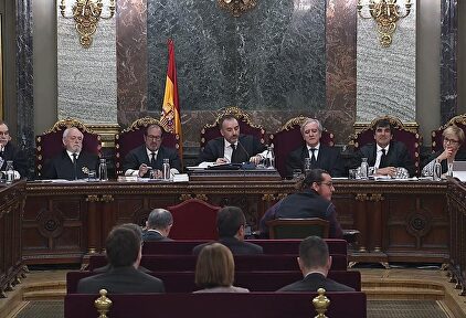 El tribunal del 1-O presidido por el magistrado Manuel Marchena |  EFE