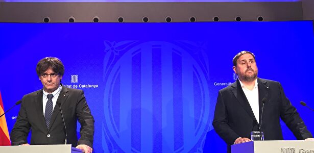 Carles Puigdemont y Oriol Junqueras |  Europa Press