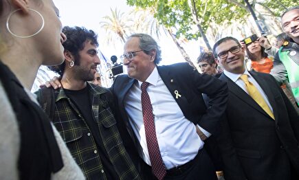 Torra, en una de sus visitas al TSJC. |  EFE