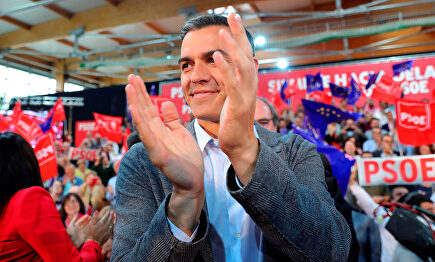 Pedro Sánchez, en un acto de campaña |  EFE