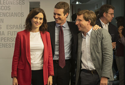 Ayuso, Casado y Almeida. |  David Mudarra