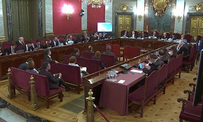 La sala del Supremo donde se juzgó el golpe separatista |  EFE