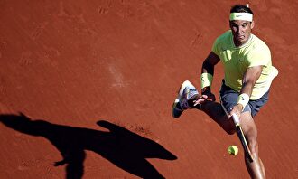 Rafa Nadal, durante su partido de tercera ronda ante David Goffin. |  EFE