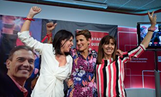 Celebraciones de las candidatas al Gobierno de Navarra el 26M |  EFE