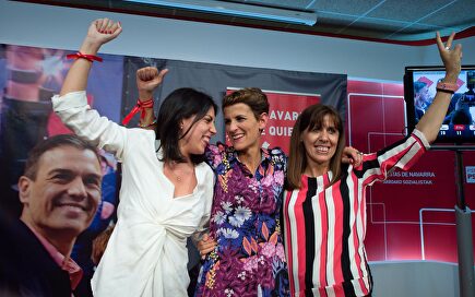 Celebraciones de las candidatas al Gobierno de Navarra el 26M |  EFE