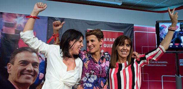 Celebraciones de las candidatas al Gobierno de Navarra el 26M |  EFE
