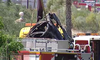 Así quedó el coche de José Antonio Reyes en el accidente mortal. | EFE/Archivo