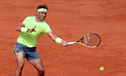 Rafa Nadal, durante su partido de cuartos contra Kei Nishikori. |  EFE