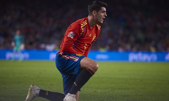 Álvaro Morata, durante un encuentro de la selección española. |  EFE