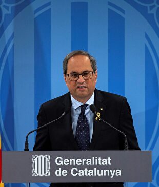 Quim Torra, desde la sede de la Generalidad en Madrid |  EFE