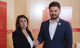 La vicesecretaria socialista, Adriana Lastra y el diputado de ERC, Gabriel Rufián | EFE