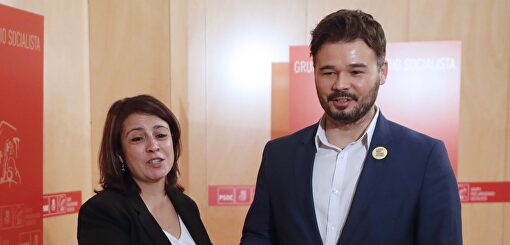 La vicesecretaria socialista, Adriana Lastra y el diputado de ERC, Gabriel Rufián | EFE