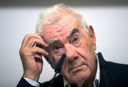 El alcaldable de ERC, Ernest Maragall en la sede de su partido en Barcelona |  EFE