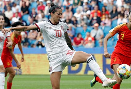 Jennifer Hermoso, en acción durante el China-España. |  EFE