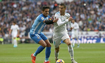 Recio y Cristiano durante un Real Madrid-Málaga. |  Cordon Press