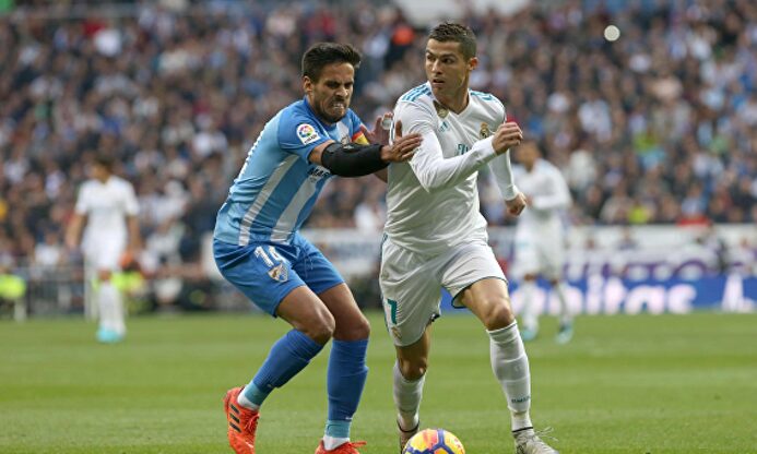 Recio y Cristiano durante un Real Madrid-Málaga. |  Cordon Press