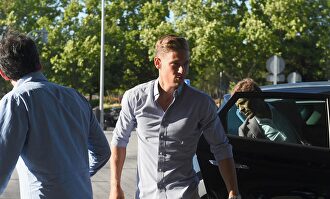 Marcos Llorente, pasando el reconocimiento médico con el Atlético de Madrid. |  EFE