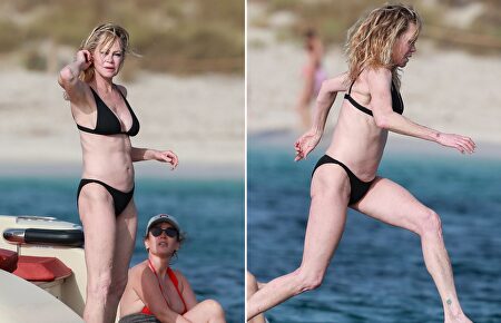 Melanie Griffith presume de cuerpo de infarto en las playas de Ibiza