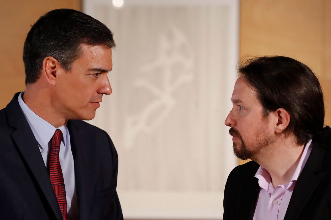 Pedro Sánchez y Pablo Iglesias en el Congreso |  EFE