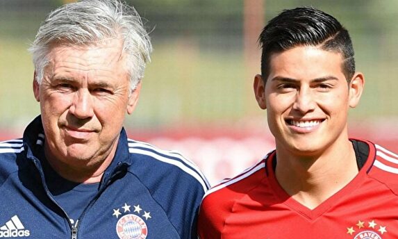 James y Ancelotti, en el Bayern. |  Cordon Press