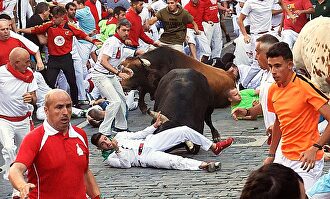 Quinto encierro de los Sanfermines 2019, con toros de Victoriano del Río, |  EFE