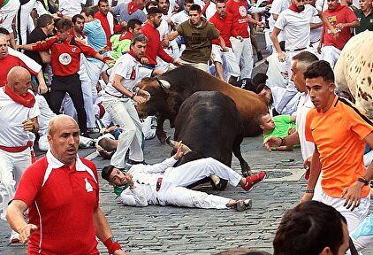 Quinto encierro de los Sanfermines 2019, con toros de Victoriano del Río, |  EFE