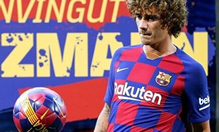 Griezmann, durante su presentación con el F.C. Barcelona |  Twitter
