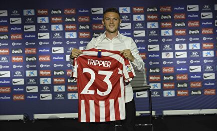 Kieran Trippier, durante su presentación con el Atlético de Madrid. | Cordon Press/Archivo