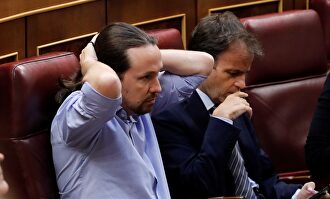 Iglesias durante el debate de investidura. |  EFE