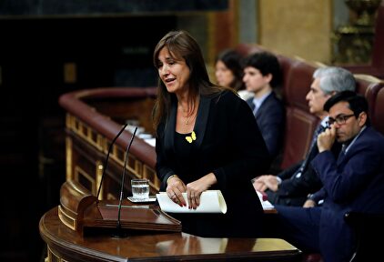 La portavoz de JxCAT, Laura Borràs, este martes en el Congreso |  EFE