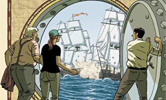 Detalle de la portada 'El tesoro del Cisne Negro' |  Astiberri