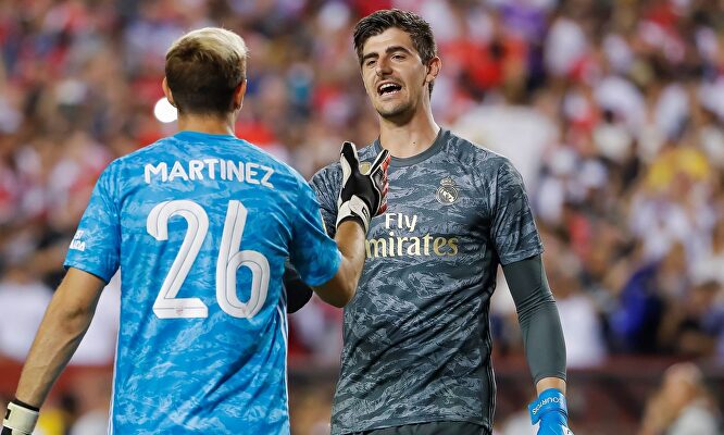 Thibaut Courtois, durante el segundo partido de pretemporada ante el Arsenal. |  EFE