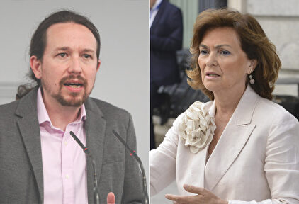 Pablo Iglesias y Carmen Calvo. | Cordon Press