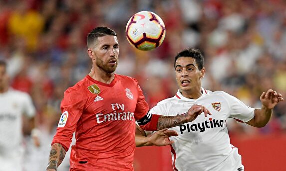 Sergio Ramos, durante un partido contra el Sevilla en el Sánchez Pizjuán. |  Cordon Press
