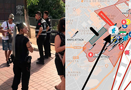 Mapa de los lugares peligrosos de Barcelona.