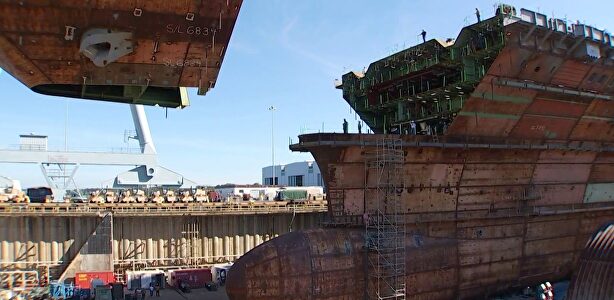 Así se completa la construcción del JFK, uno de los dos mayores portaaviones del mundo